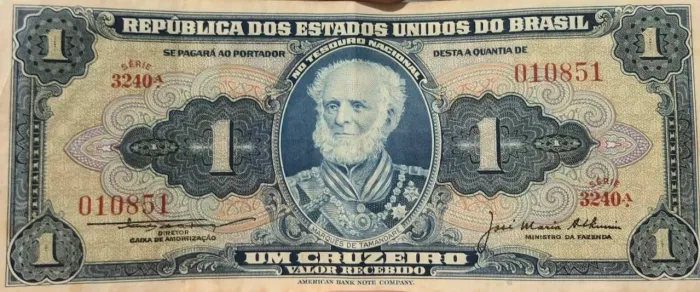 Kit 7 cédulas antigas 1 Cruzeiro marques Tamandaré série 3240a