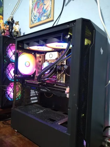 Pc Gamer Xeon 2680v4 14/28, 16gb ddr4, Rx 7600, Water 240mm, Nvme 512gb, Fonte 650w Gold
