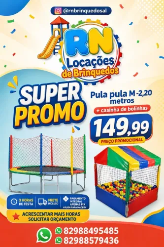 Aluguel pula pula + casinha de bolinha PROMOÇÃO