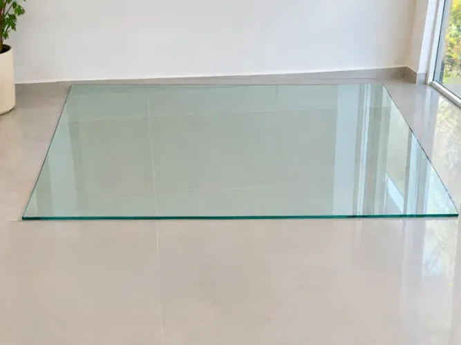 Tampo de vidro retangular para mesa