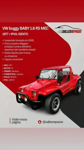 Volkswagen Buggy 1.6 8V Gasolina 2P Manual 1977