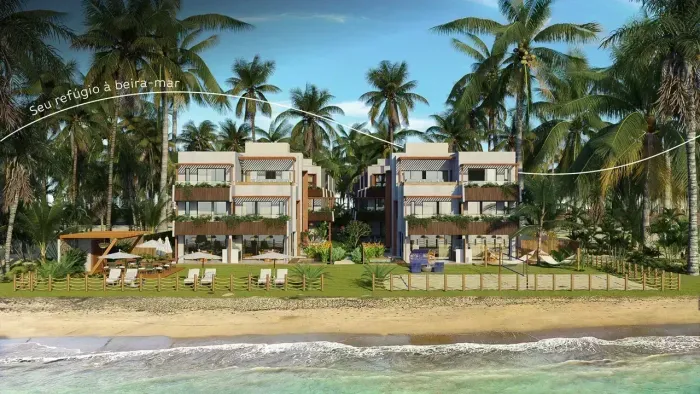 PRAIA DE PEROBA (AL) - CASA COM 89 m² sendo 3 quartos a beira mar com lazer completo