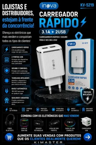CARREGADOR RÁPIDO KV-5219