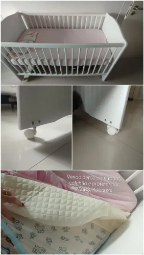 Berço de bebê com colchão 