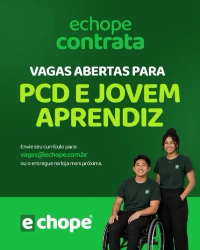 Vaga disponível para PCD ou Jovem aprendiz
