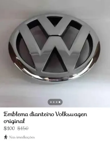 Emblema grade Wolksvagem dianteiro novo e original para Gol gv.