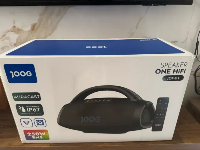 Caixa De Som Joog One Hi-fi 200w 2 Microfones S/f + Controle Cor Preto