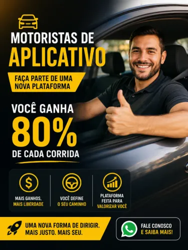 MOTORISTAS DE APLICATIVO - FAÇA PARTE DE UMA NOVA PLATAFORMA
