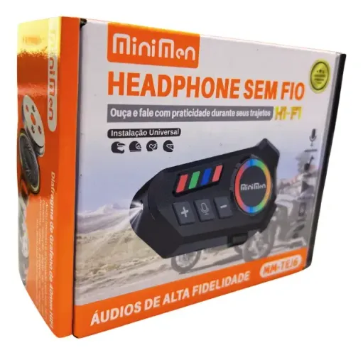 Headphone Bluetooth Sem Fio para Capacete MiniMen MM-TE16