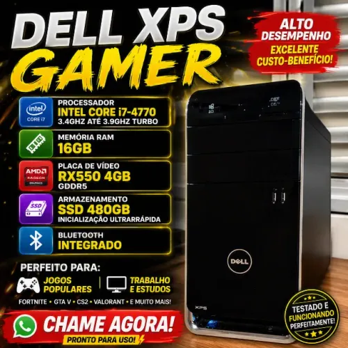 Dell XPS Gamer i7 16GB SSD 480GB RX550 4GB | Trabalho e Jogos
