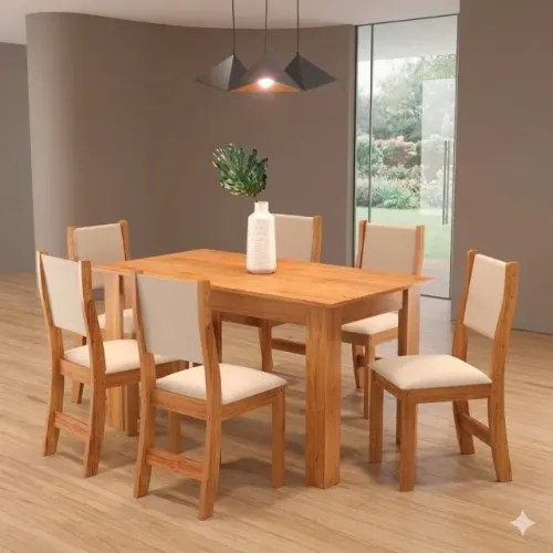 Mesa de jantar noronha com 6 cadeiras