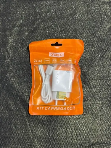 Kit Carregador Rápido 15W A'Gold Tipo-C (Cabo + Adaptador)