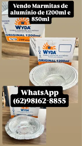 Marmitex alumínio Wyda 850ml e 1200ml