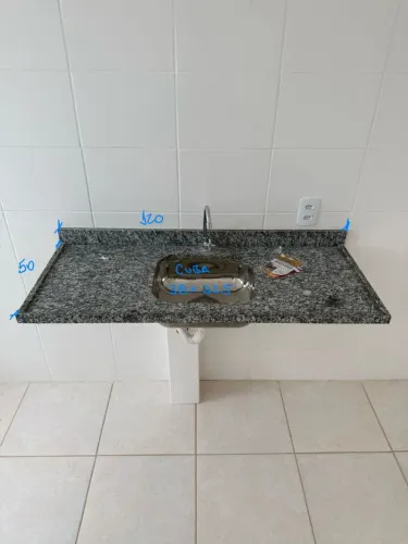 Pia de Granito - Cor Cinza Corumba (medidas na foto)