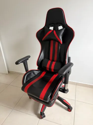Cadeira escritório gamer couro 
