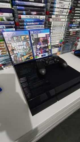 PlayStation 4 fat 500GB 1 Controle 2 Jogos