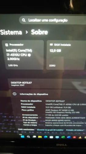Dell inspiron 5547 i7 tela touch-screen
