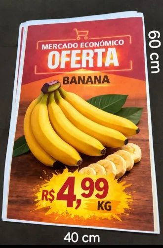 placa de oferta papel colocamos preços e nome do produto 