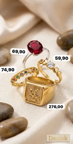 Anéis semi joias disponível pedra vermelho e o maior