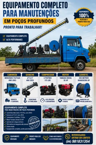 VEDE-SE Caminhão de perfuração de poços e manutenção completo .