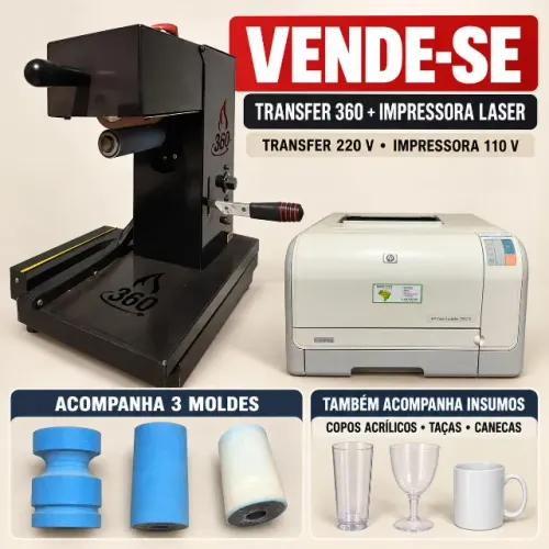 Kit Transfer Giro 360 + Impressora Laser + Insumos