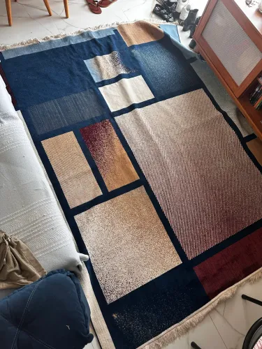 Tapete grande estampado Azul Marinho
