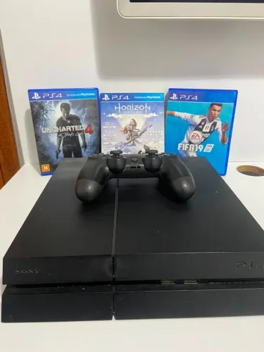 Playstation 4 Fat 500GB + 1 Controle + 3 Jogos