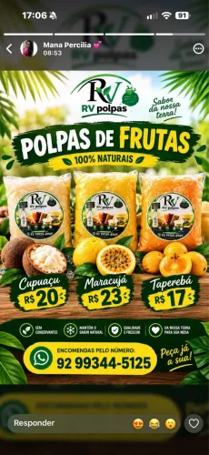 Vendo polpa : maracujá , taperebá, cupuaçu