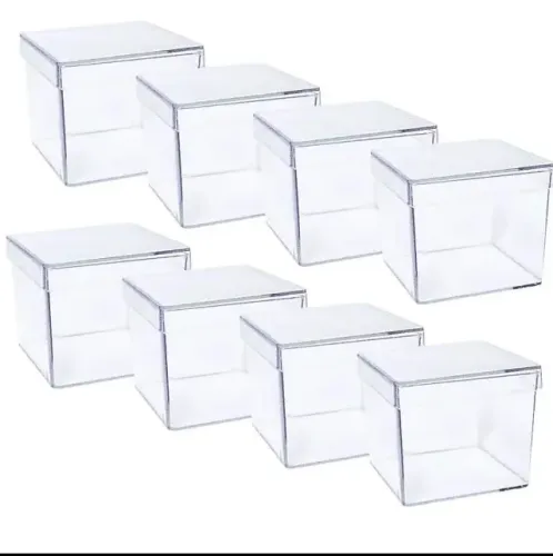 Caixinha Acrílica 4x4 - Kit C/ 10 Unidades -caixinha transparente lembrancinha