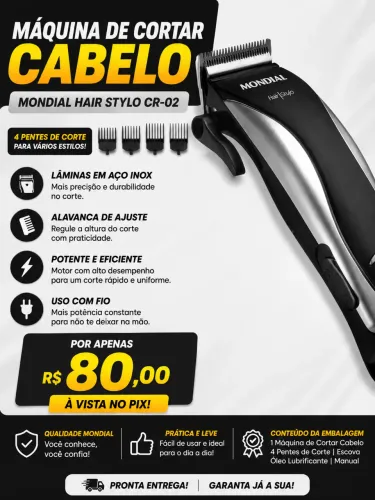 Máquina de cortar cabelo mondial