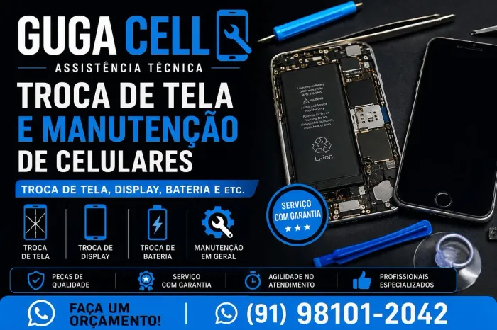 Troca de tela do celular IPhone, bateria e manutenção