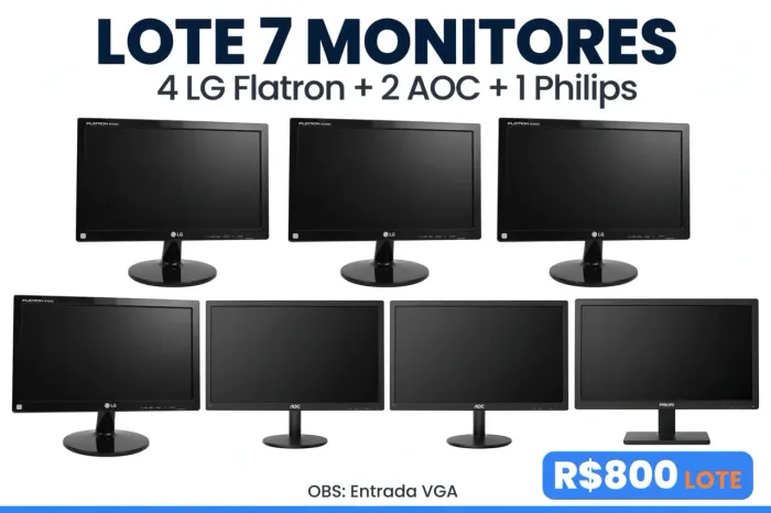 Lote de 7 monitores