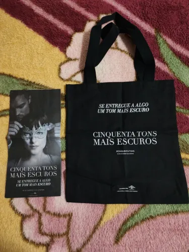 Bag + Saco de Pipoca Personalizada Cinquenta Tons Mais Escuros