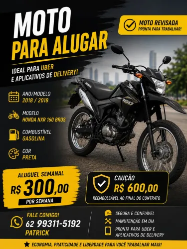 Aluguel moto R$ 300,00