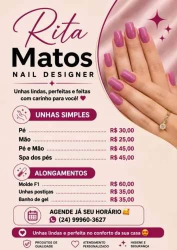Manicure e pedicure a domicílio
