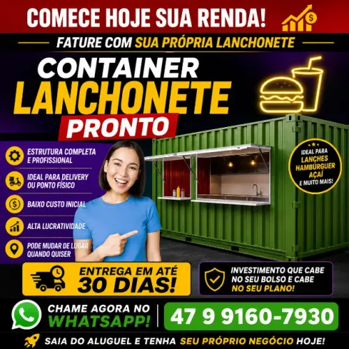 Container Lanchonete A  Venda  - Pronto para Trabalhar