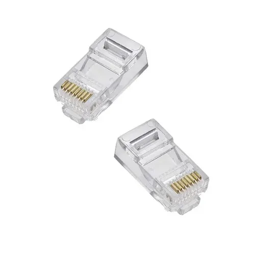 Conector RJ45 Cat5 Cat5e Transparente para Cabo de Rede - Par com 2 Unidades
