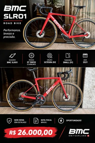 Bike BMC SLR01 rodas dt SWISS, componentes ultegra di2 tamanho small ano 2021!