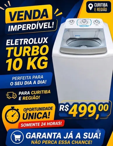 ? Electrolux Turbo 10kg - R$ 499 (Oportunidade!)