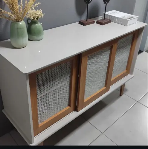Buffet 3 portas Detroit Nature 1,25 luxo sofisticação em qualquer ambiente de alto padrão 