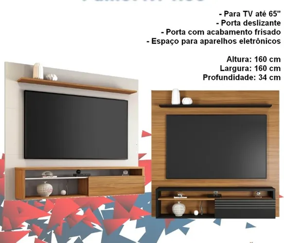 Sala home painel suspenso t.v 65"