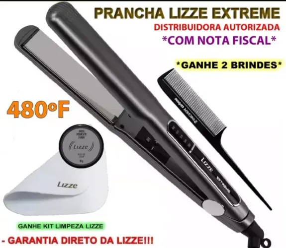 Prancha Lizze Extreme 250°C - 480°F + Cera Renovadora