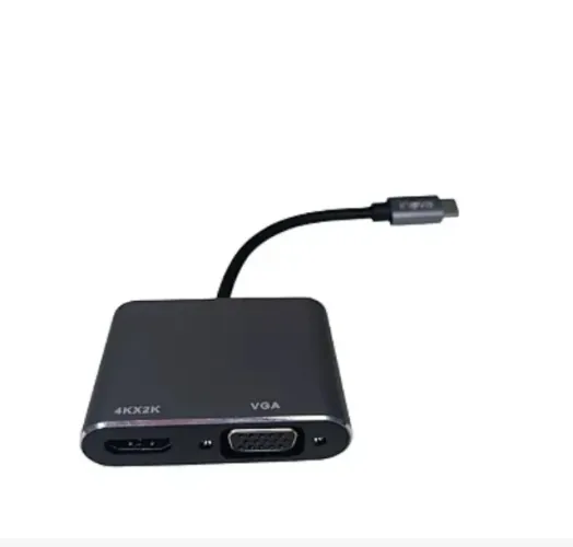 Adaptador Tipo C Pra Hdmi ou Vga 2 em 1 saídas USB 3.0/HDMI/ Typr-c Inova CBO - 6954