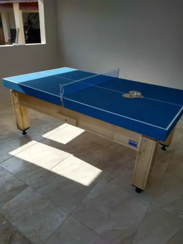 Mesa de Sinuca/Bilhar Caçapa com Tampo de Ping Pong
