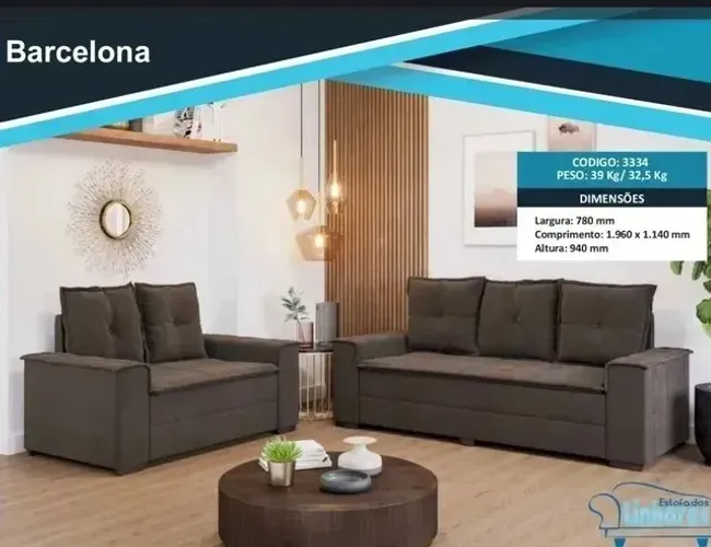 Oferta Diária!! Jogo de sofá Barcelona 3x2 Lugares Frete Grátis