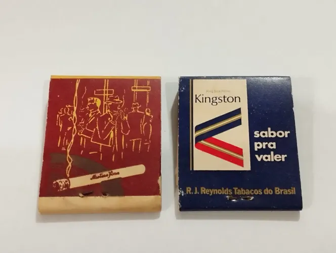 Caixas de Fósforos Antigas Promocional Cigarro Tabaco Kingston Mistura Fina