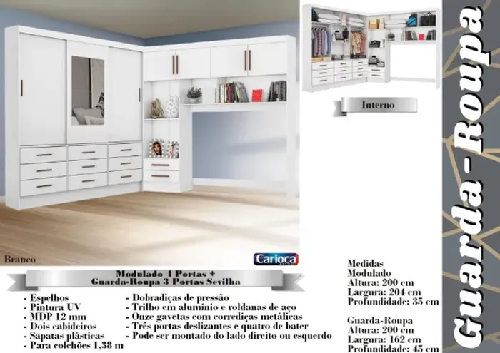 quarto armario roupeiro modulado casal 