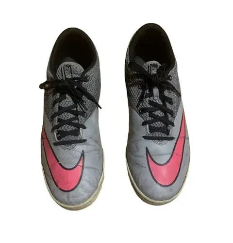 Chuteira Society Masculina Nike Mercurial Vortex II Tf Original Cinza / Rosa Tamanho 43,5