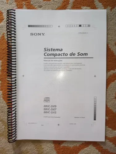 MANUAL DE INSTRUÇÕES SONY MHC DX9, DX7 E DX5. 
