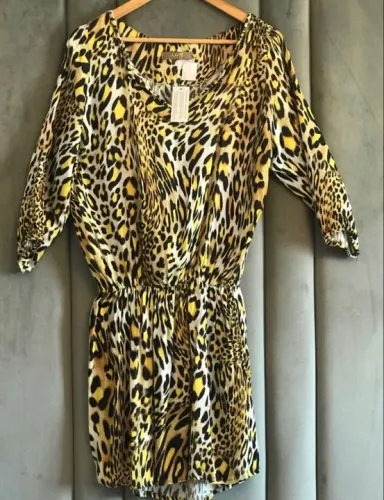 Vestido animal print tamanho G NOVO 